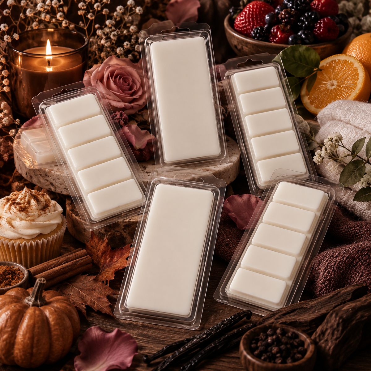 Howl + Ember Wax Melts collection featuring multiple fragrance-inspired wax melt displays