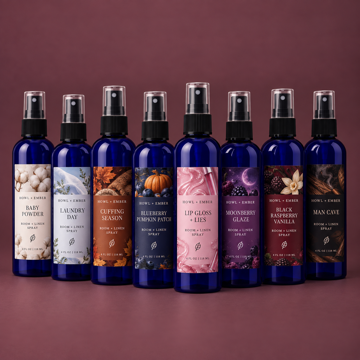 Howl + Ember Room + Linen Sprays collection featuring multiple fragrances