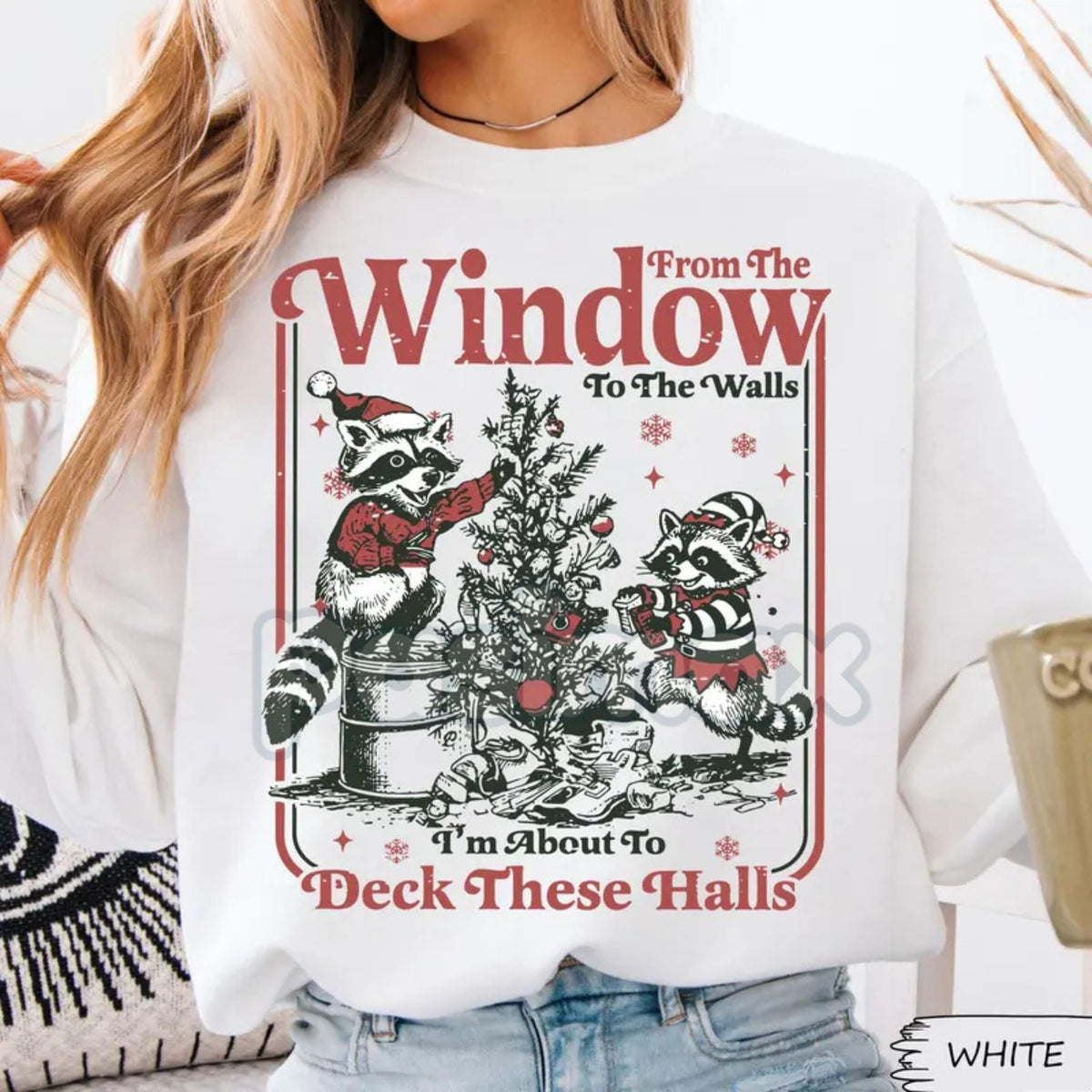 From The Windows To The Walls Deck These Halls Christmas Sweater, view 2