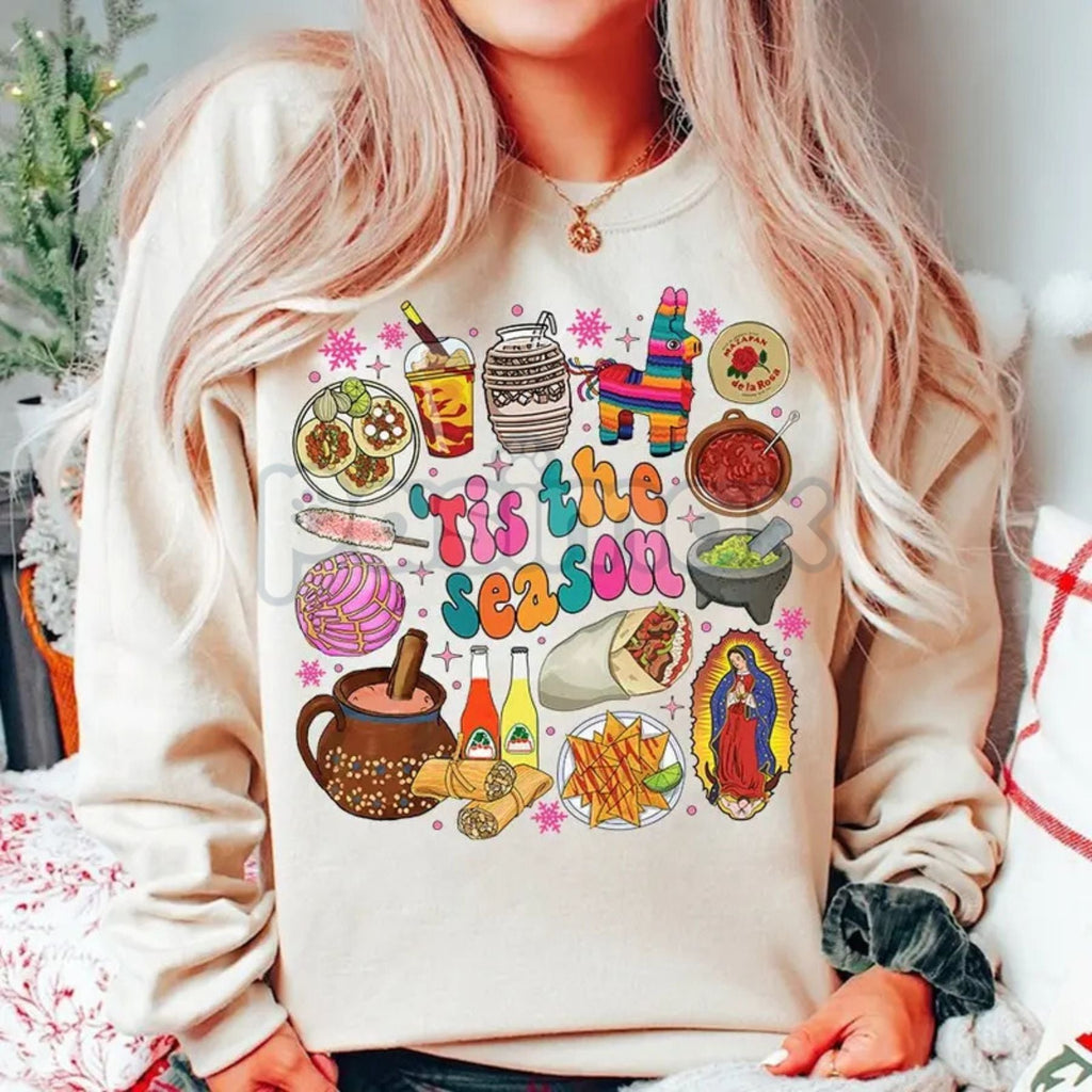 'Tis The Season' Christmas Sweatshirt | Classic Holiday Cheer Crewneck Jumper | Cozy Festive Apparel
