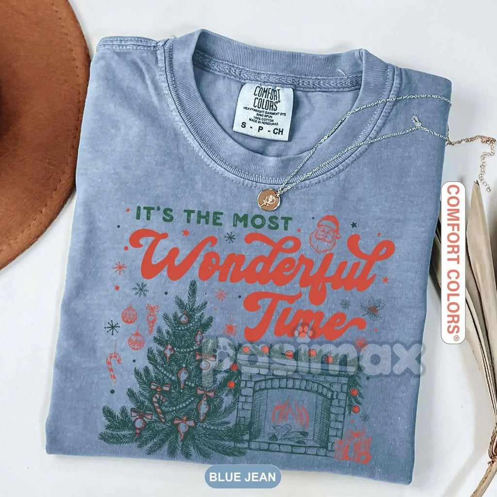 Retro Most Wonderful Time Christmas T-Shirt, view 2