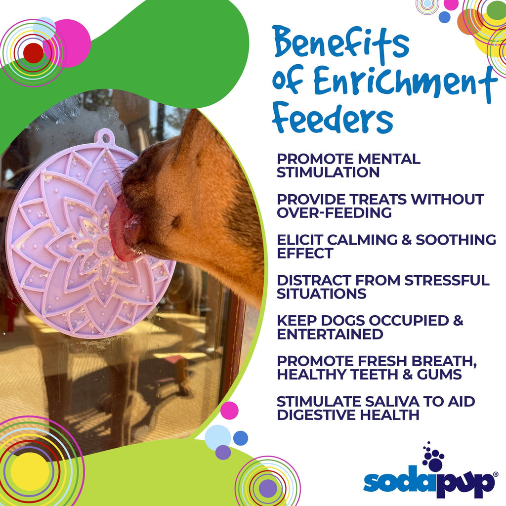 SodaPup Lotus eMat | Suction Cup Lick Mat for Dogs & Cats | USA Made