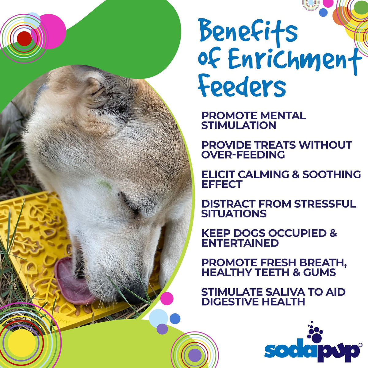 SodaPup Autumn eMat | Fall Leaves Lick Mat for Dogs & Cats | USA Made