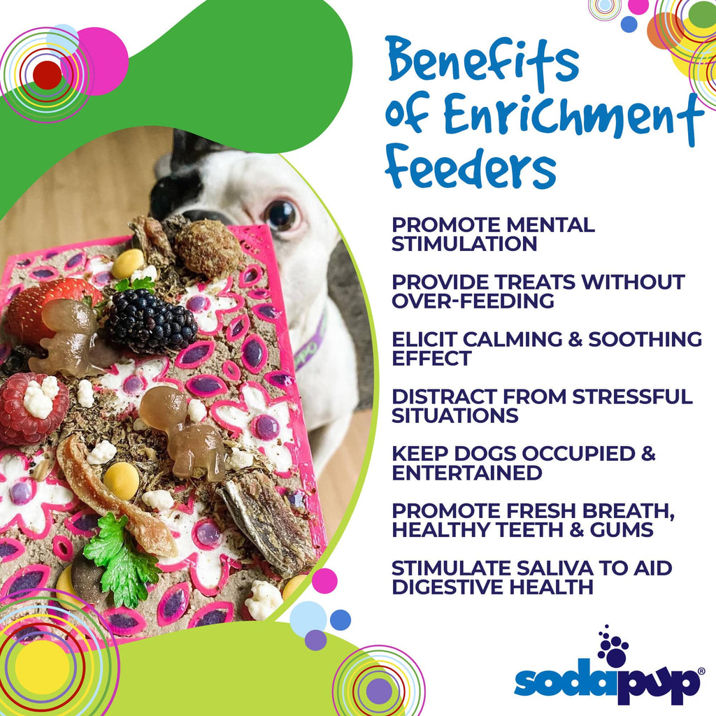 SodaPup Flower Power eMat | Retro Floral Lick Mat for Dogs & Cats | USA Made