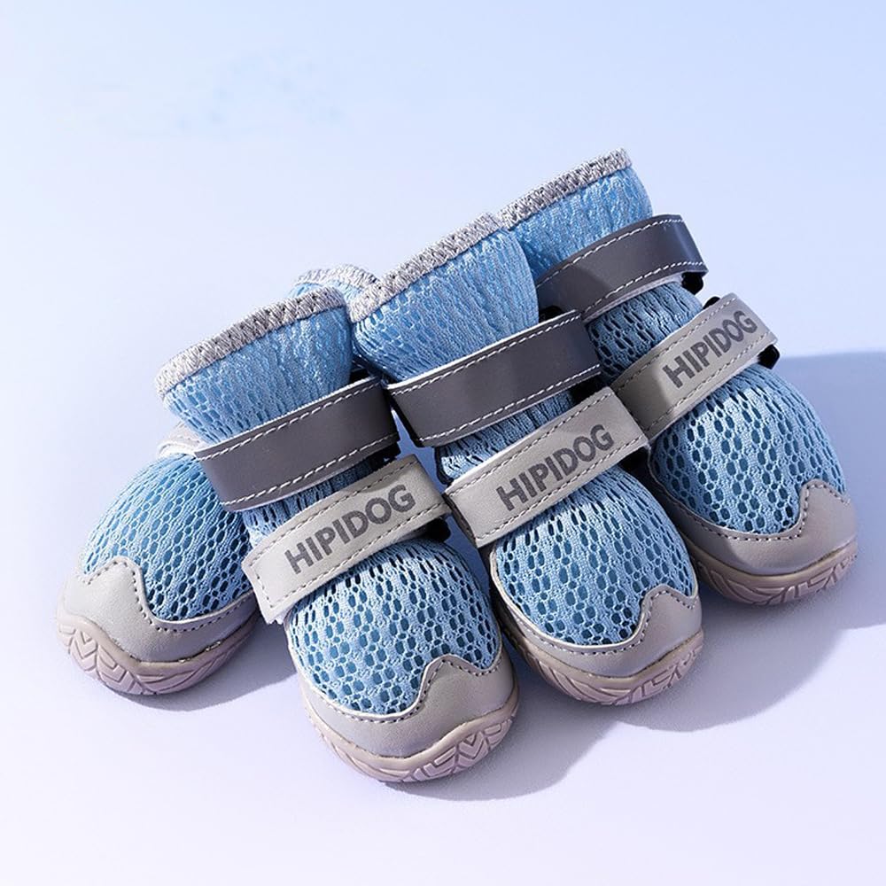 Dog Boots with Reflective Anti-Slip Soles | 4-Pack Paw Protectors for All Seasons
