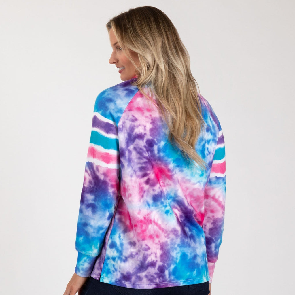 Paw Tie-Dye Stripe Crew Sweatshirt, view 6