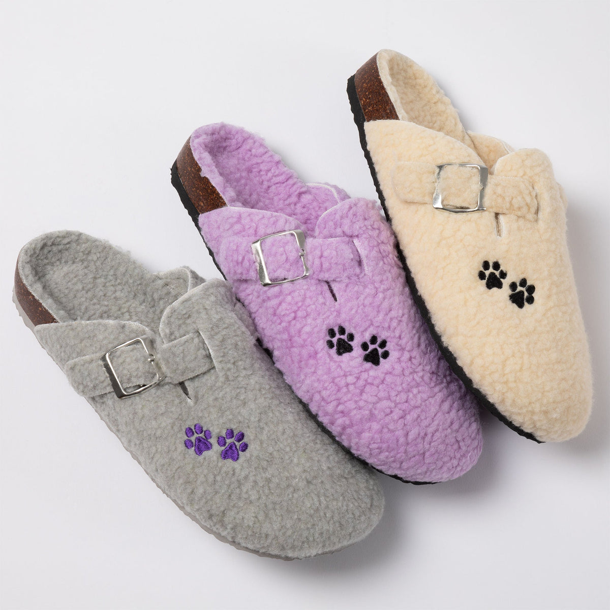 Paw Print Sherpa Fleece Clog Slippers | Animal Rescue Support