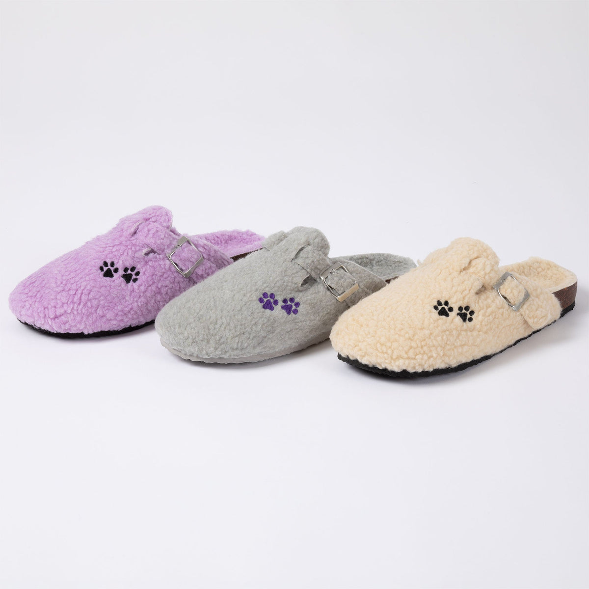 Paw Print Sherpa Fleece Clog Slippers, view 18
