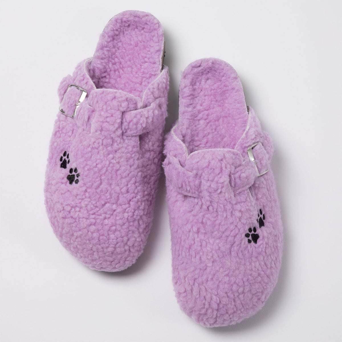 Paw Print Sherpa Fleece Clog Slippers, view 12