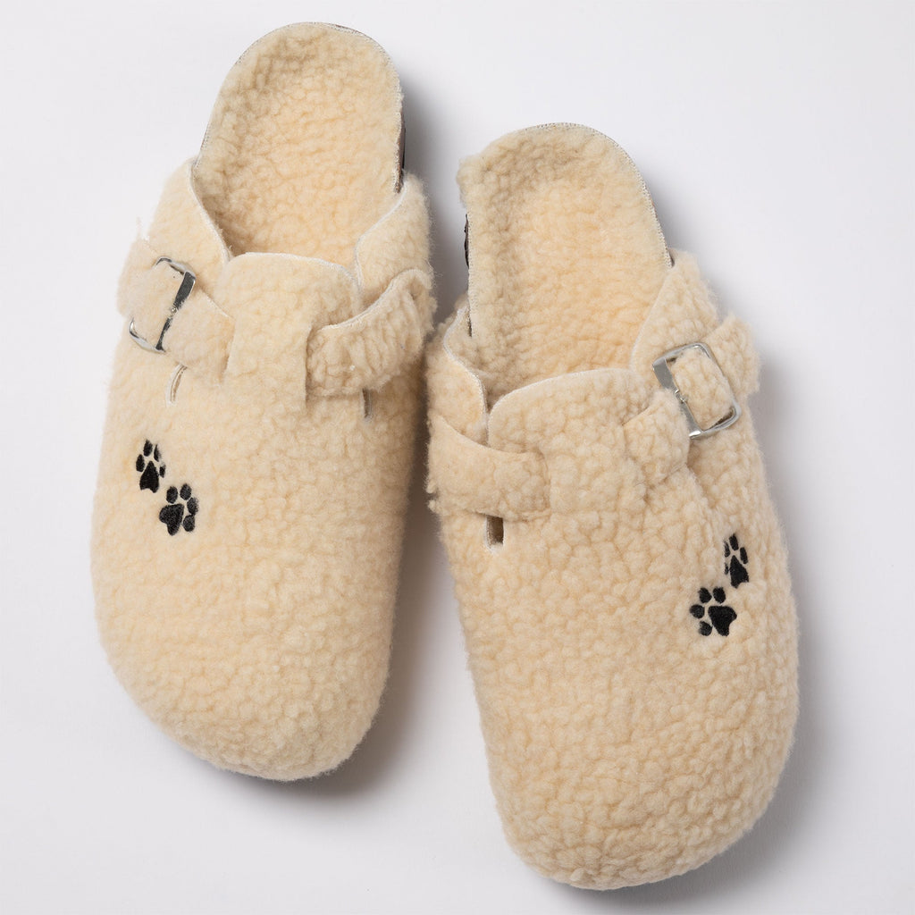 Paw Print Sherpa Fleece Clog Slippers, view 17