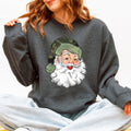 Camo Santa retro Christmas hunting sweatshirt in Dark Gray Heather
