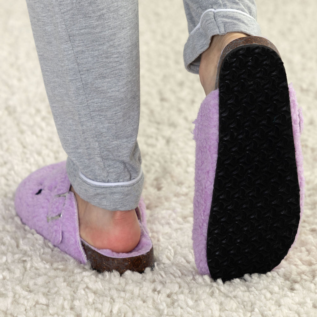 Paw Print Sherpa Fleece Clog Slippers, view 8