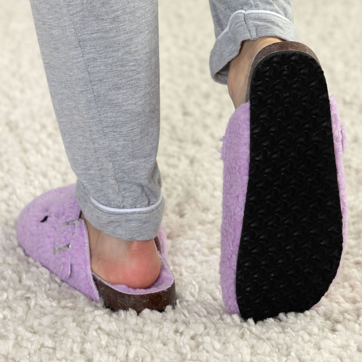 Paw Print Sherpa Fleece Clog Slippers, view 8