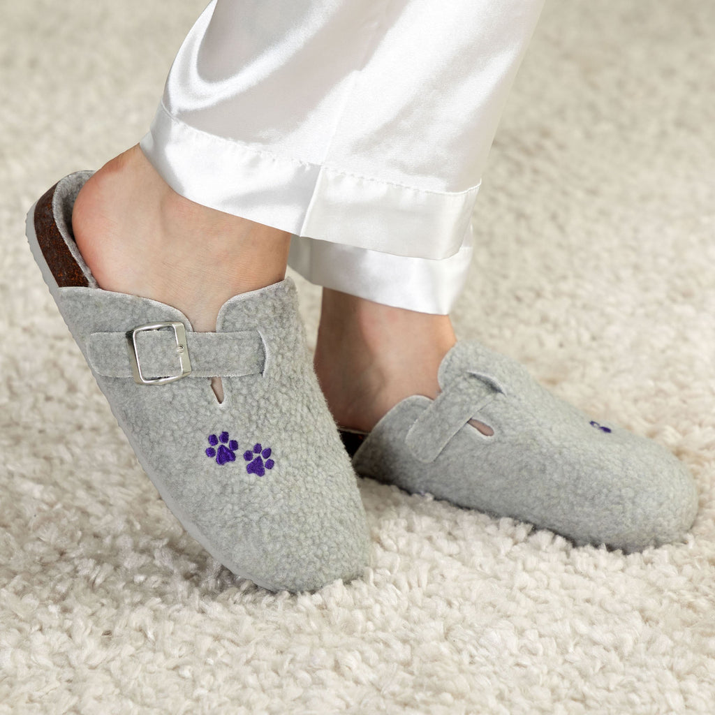 Paw Print Sherpa Fleece Clog Slippers, view 2