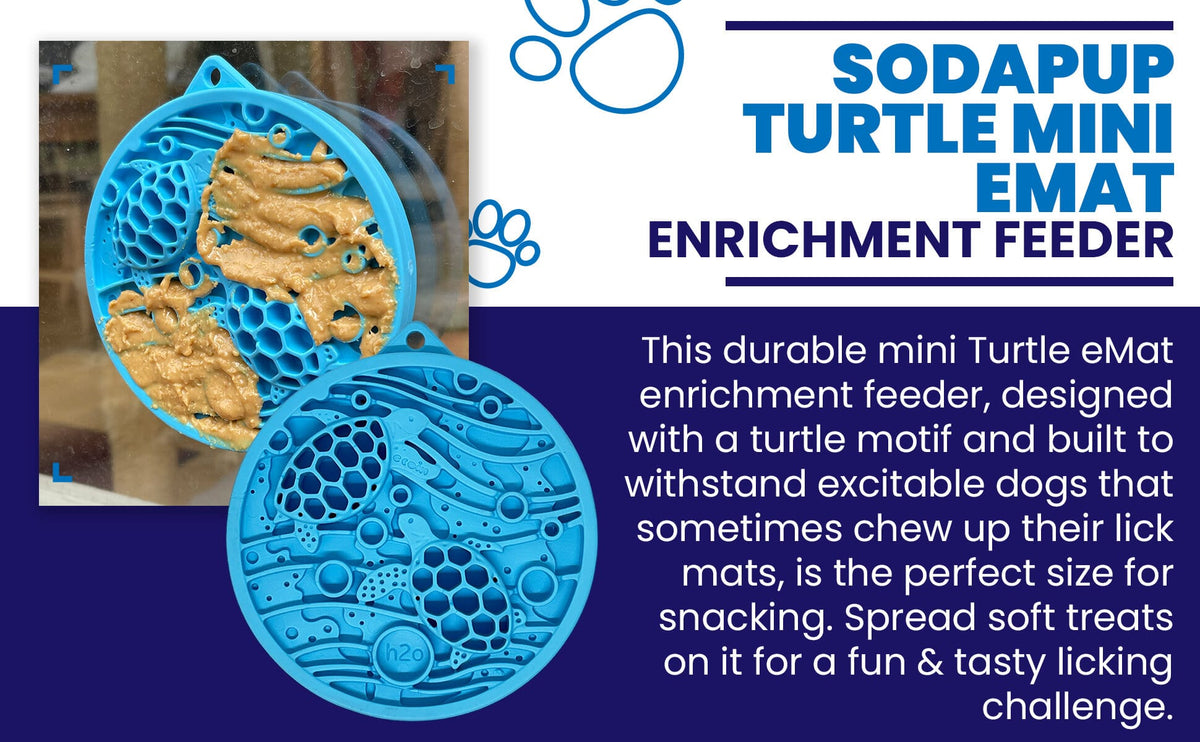 SodaPup Turtle eMat-Mini | Suction Cup Lick Mat for Small Dogs & Cats