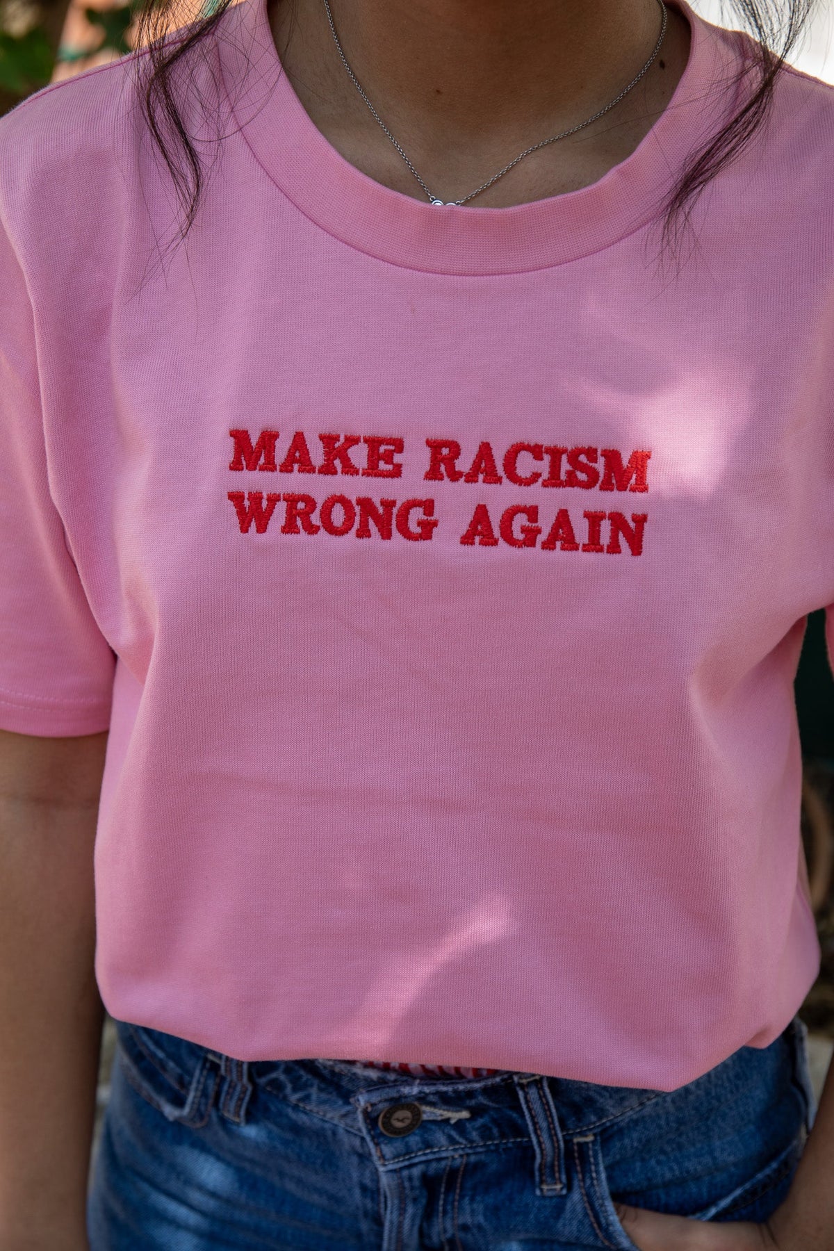Anti-Racism Graphic Tee | Pink | Statement T-Shirt