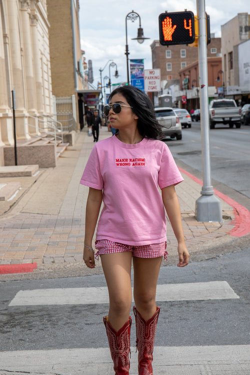 Anti-Racism Graphic Tee | Pink | Statement T-Shirt