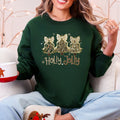 Holly Jolly camo Christmas tree Santa sweatshirt in Forest Dark Green