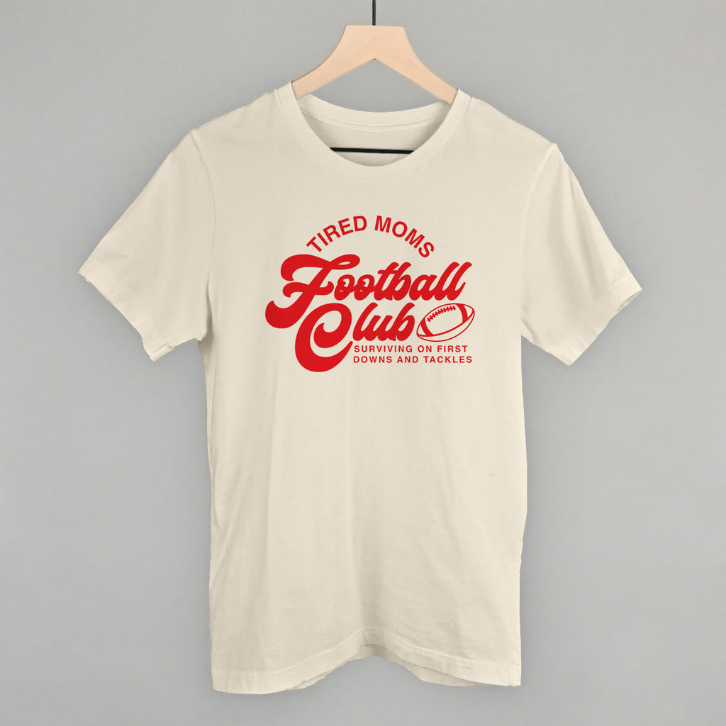 Tired Moms Football Club graphic tee in Natural