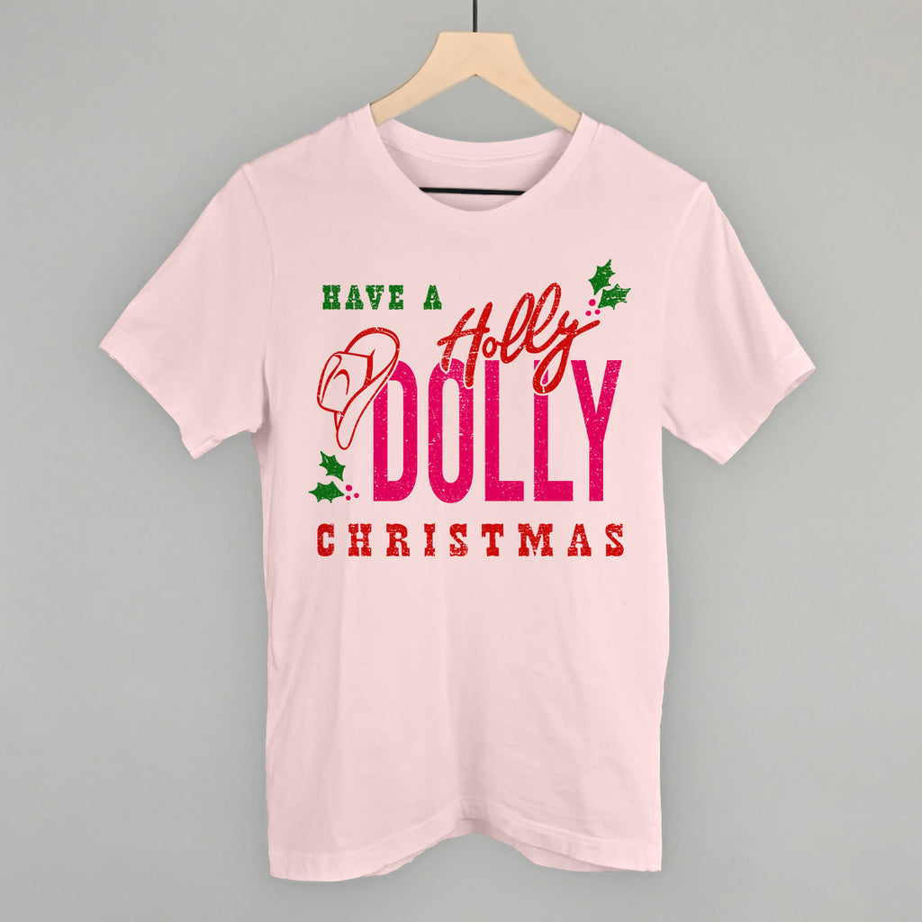 Holly Dolly Christmas graphic tee in Soft Pink