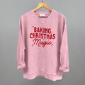 Baking Christmas Magic oversized corded crew in Blossom Pink