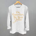 On Game Days, We Wear Yellow oversized corded crew in White