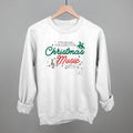 It's Never Too Early For Christmas Music doodle sweatshirt in White
