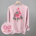 Merry Christmas bow tree back-print shirt in Light Pink