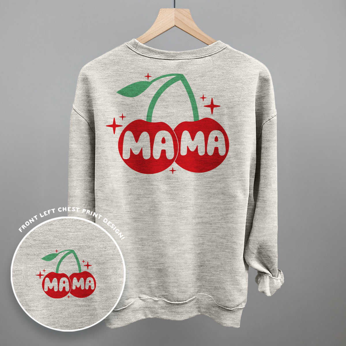 Mama Cherries + Sparkles Back Print T-Shirt | Cute Mom Graphic Tee