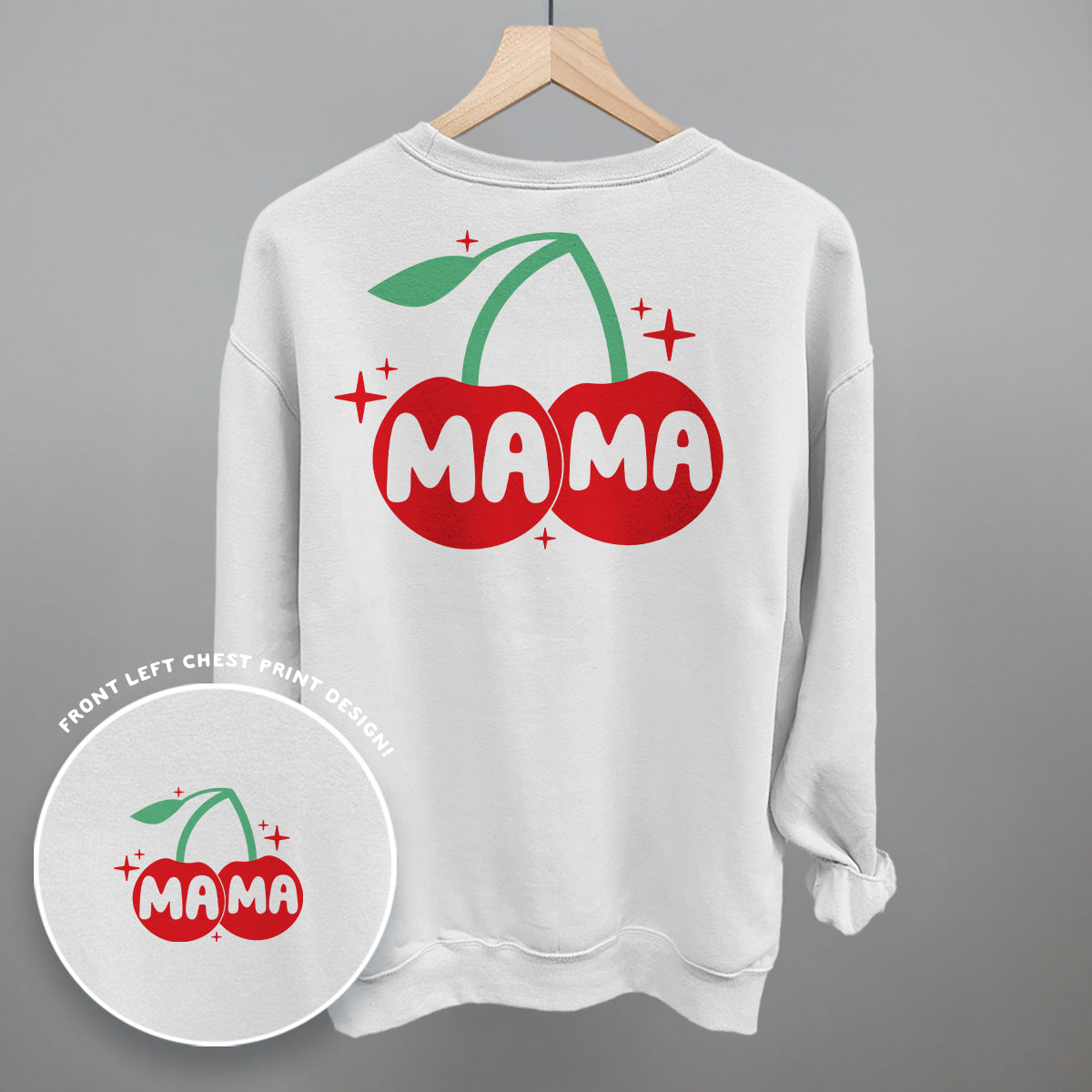 Mama Cherries + Sparkles Back Print T-Shirt | Cute Mom Graphic Tee