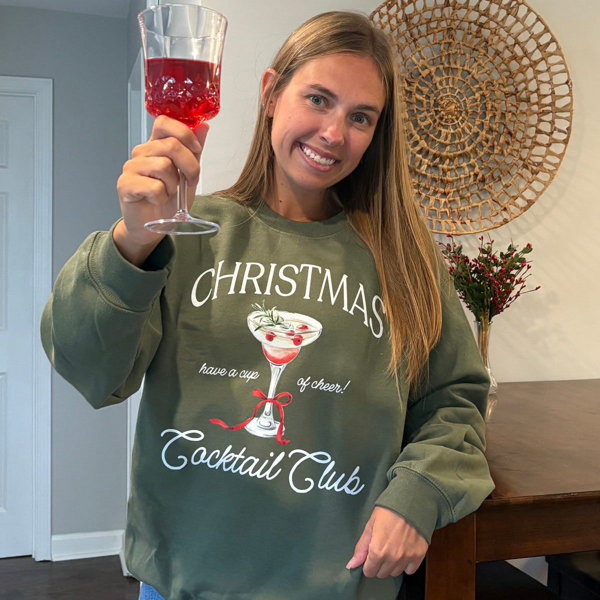 Christmas Cocktail Club graphic sweatshirt