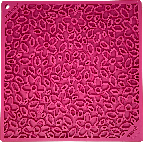 SodaPup Flower Power eMat | Retro Floral Lick Mat for Dogs & Cats | USA Made