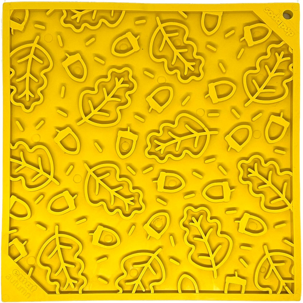 SodaPup Autumn eMat | Fall Leaves Lick Mat for Dogs & Cats | USA Made