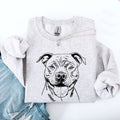 Pitbull dog breed graphic sweatshirt in Ash Light Gray