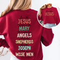 Love Like Jesus front and back Christmas sweatshirt in Garnet Red