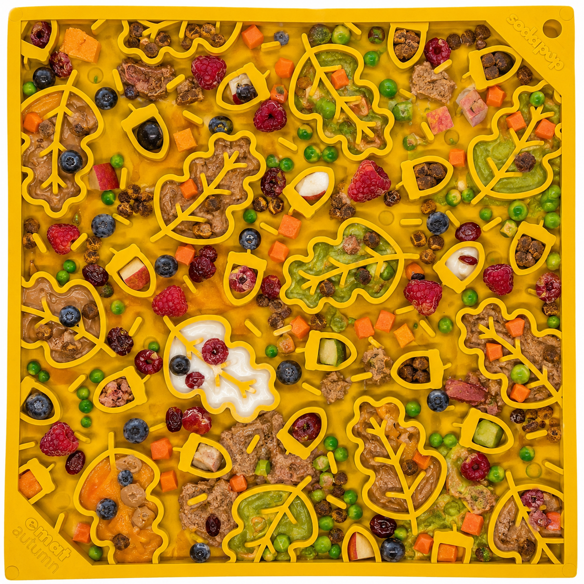 SodaPup Autumn eMat | Fall Leaves Lick Mat for Dogs & Cats | USA Made