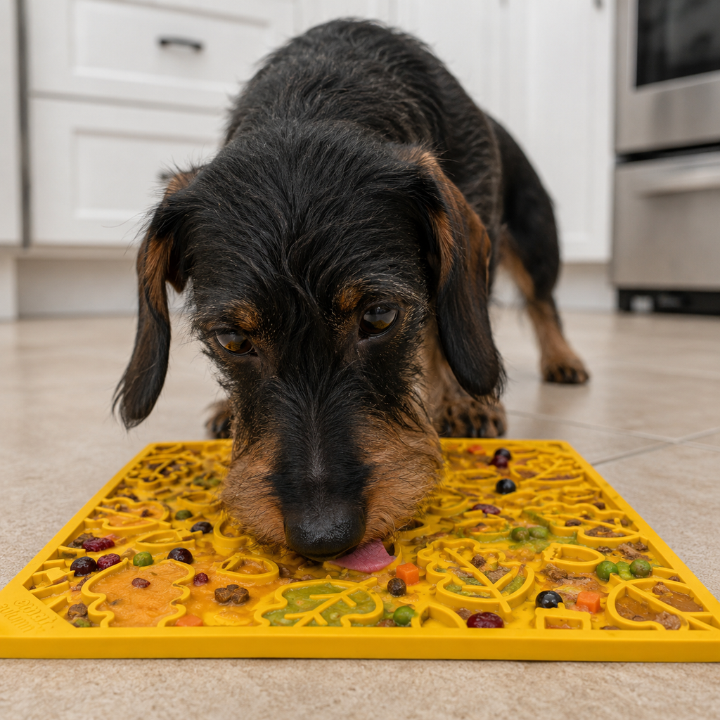 SodaPup Autumn eMat | Fall Leaves Lick Mat for Dogs & Cats | USA Made