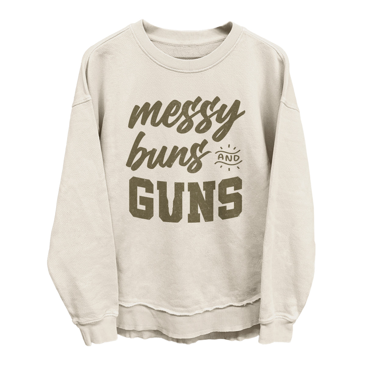 Messy Buns and Guns T-Shirt | Funny Women's Graphic Tee