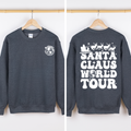Santa Claus World Tour retro Christmas sweatshirt in Dark Gray Heather