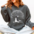 Snowman dog Christmas sweatshirt in Dark Gray Heather