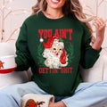 Funny naughty Santa Christmas sweatshirt in Forest Dark Green