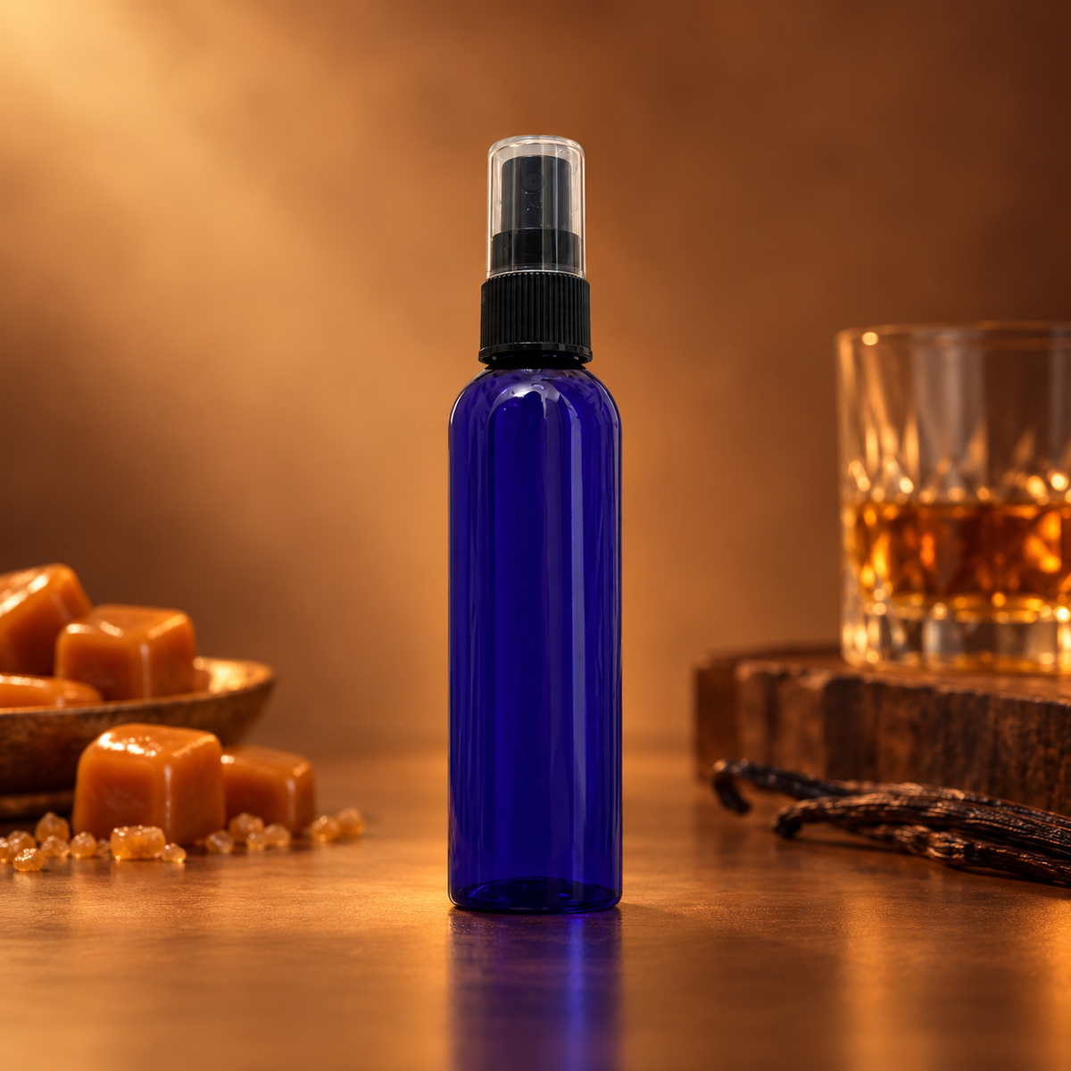 Butterscotch + Bourbon room and linen spray fragrance scene
