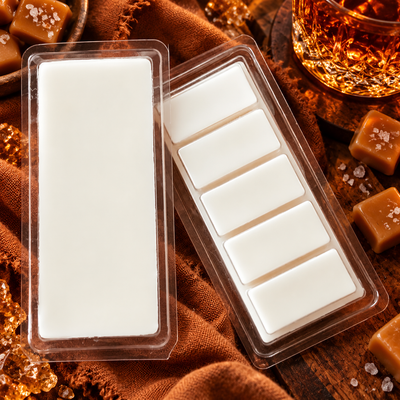 Howl + Ember Butterscotch + Bourbon Wax Melt styled product photo
