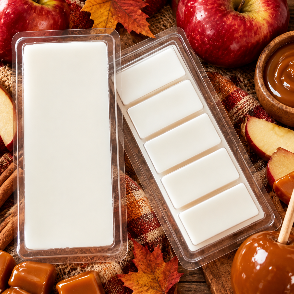 Howl + Ember Caramel Apples Wax Melt styled product photo