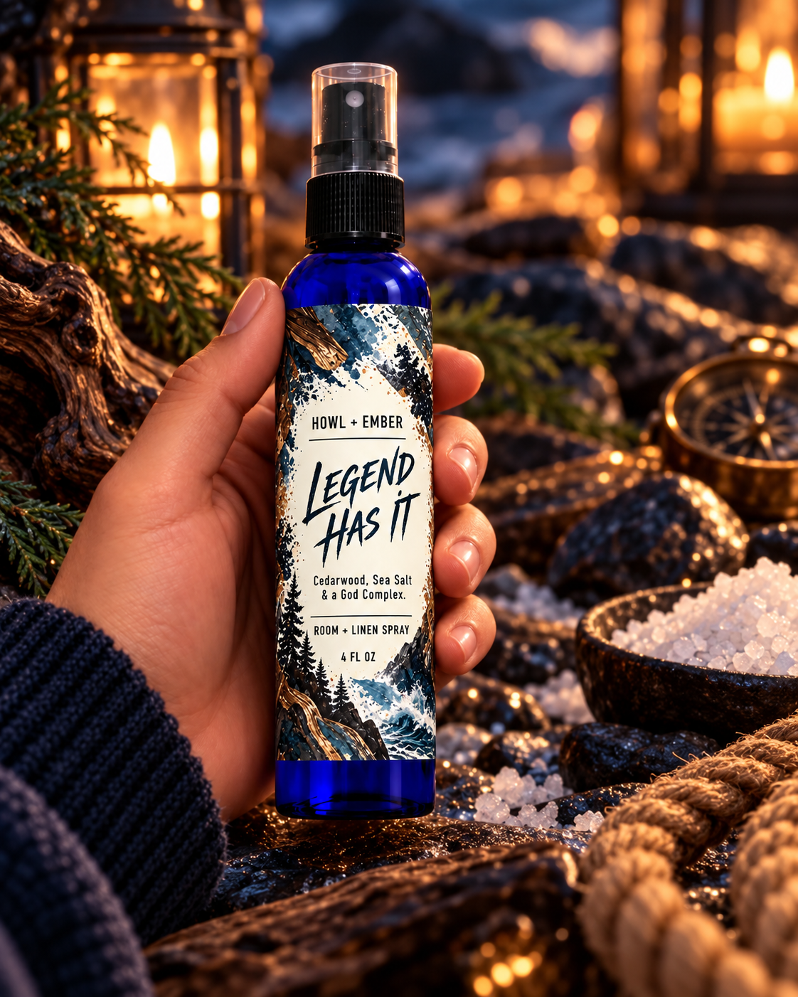 Legend Has It styled room and linen spray