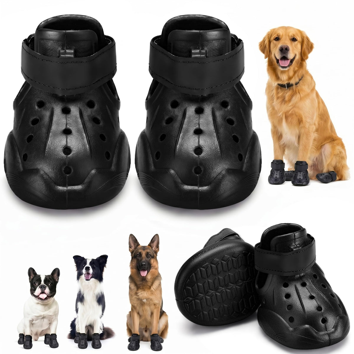 Dog Clog Boots | Waterproof Breathable Sandal Shoes for Dogs