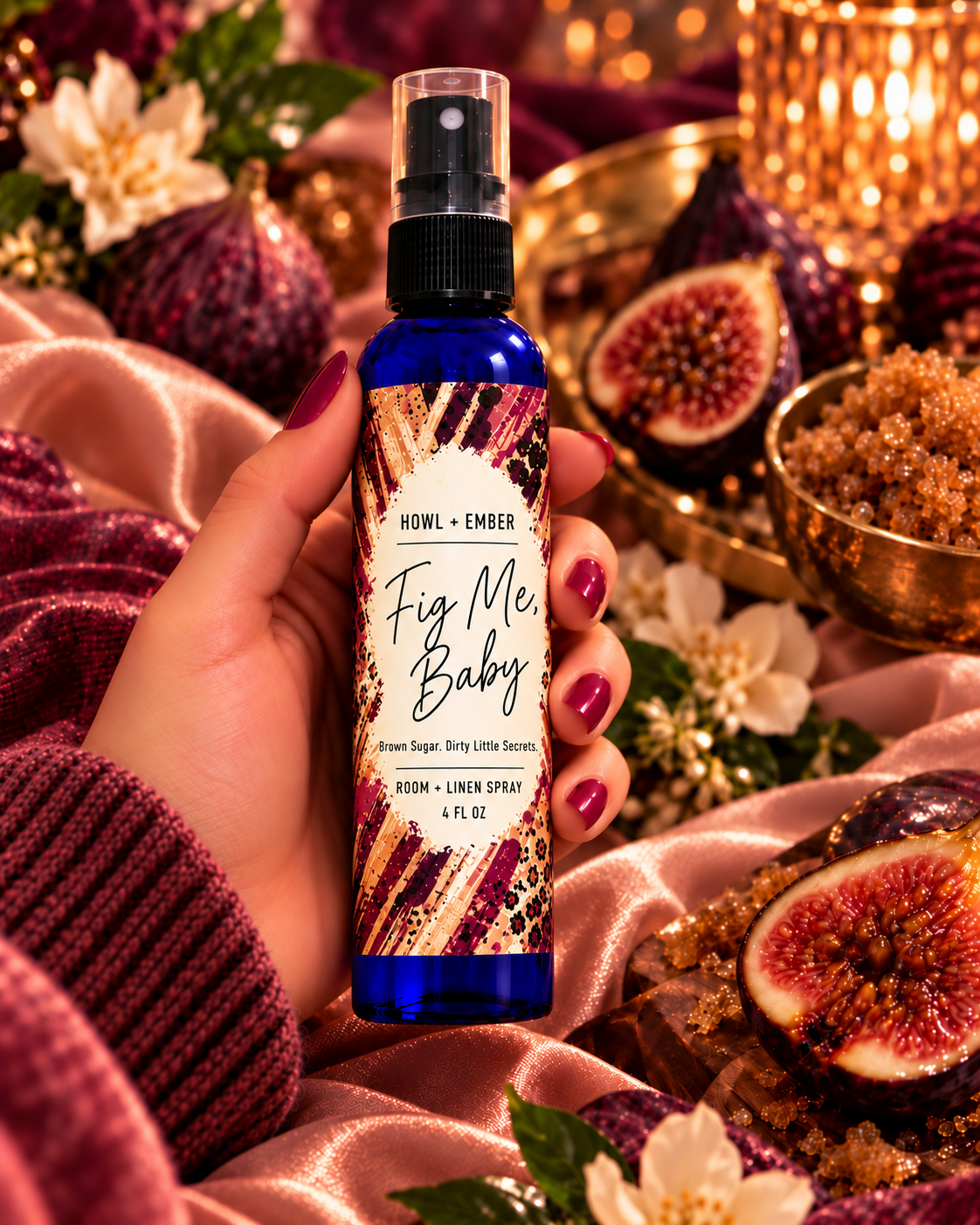 Fig Me, Baby brown sugar and fig 4 oz room and linen spray by Howl + Ember