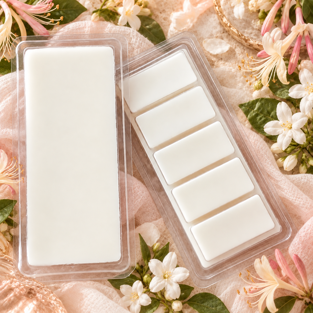 Howl + Ember Honeysuckle Jasmine Wax Melt styled product photo