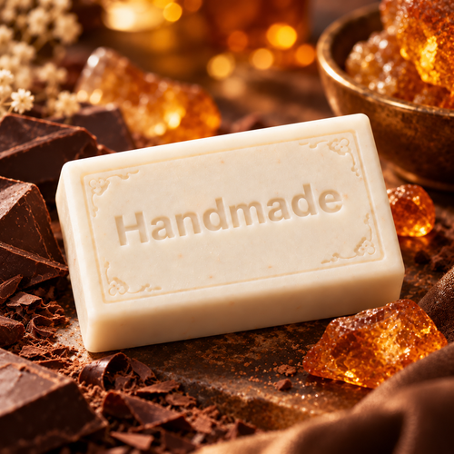Chocolate + Amber Shea Butter Soap | 4 oz Handmade Bar