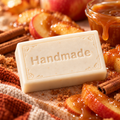 Cuffing Season handmade 4 oz shea butter soap, ivory embossed bar with scent-inspired styling